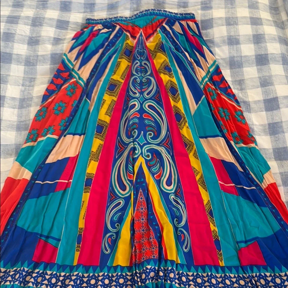 Flying Tomato Blue and Red Maxi A-Line Skirt - Picture 4 of 4